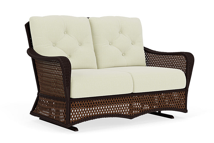 Lloyd Flanders - Grand Traverse Loveseat Glider In Caramel Finish With Bamboo Bay Meadow Fabric - 713470362060 view 1