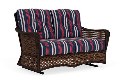 Lloyd Flanders - Grand Traverse Loveseat Glider In Caramel Finish With Berkely Hall Navy Fabric - 713470362063 view 1