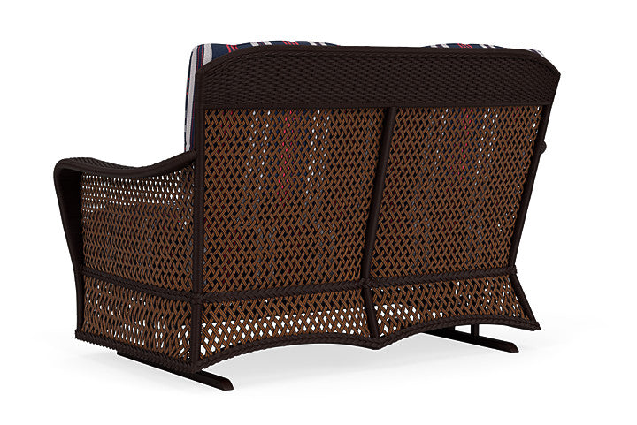Lloyd Flanders - Grand Traverse Loveseat Glider In Caramel Finish With Berkely Hall Navy Fabric - 713470362063 view 2