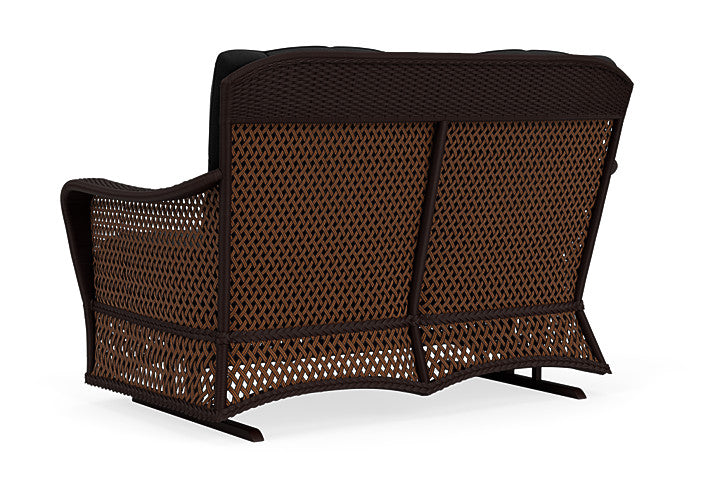 Lloyd Flanders - Grand Traverse Loveseat Glider In Caramel Finish With Canvas Black Fabric - 71347036157 view 2