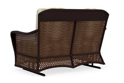 Lloyd Flanders - Grand Traverse Loveseat Glider In Caramel Finish With Clock Out Dew Fabric - 713470362083 view 2