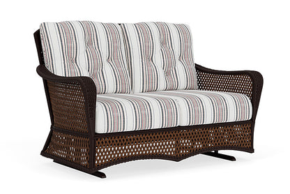 Lloyd Flanders - Grand Traverse Loveseat Glider In Caramel Finish With Deering Cadet Fabric - 713470362047 view 1