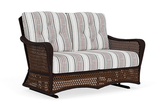 Lloyd Flanders - Grand Traverse Loveseat Glider In Caramel Finish With Deering Cadet Fabric - 713470362047 view 1