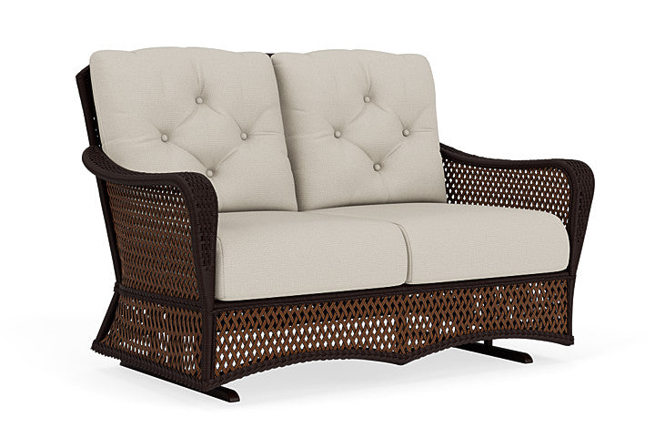 Lloyd Flanders - Grand Traverse Loveseat Glider In Caramel Finish With Fife Fog Fabric - 71347036181 view 1