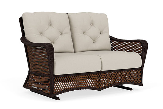 Lloyd Flanders - Grand Traverse Loveseat Glider In Caramel Finish With Fife Fog Fabric - 71347036181 view 1