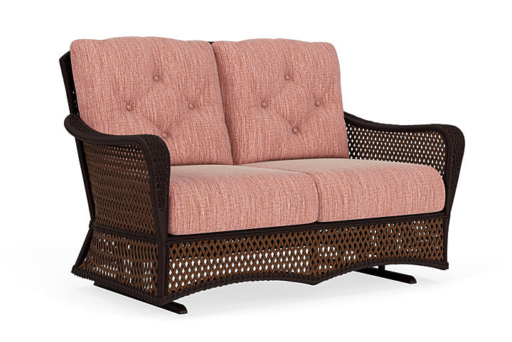 Lloyd Flanders - Grand Traverse Loveseat Glider In Caramel Finish With Friendly Carnival Fabric - 713470362043 view 1