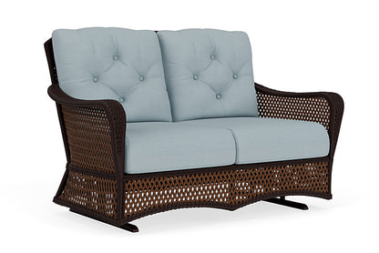 Lloyd Flanders - Grand Traverse Loveseat Glider In Caramel Finish With Kadogo Lake Fabric - 713470362041 view 1