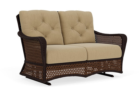 Lloyd Flanders - Grand Traverse Loveseat Glider In Caramel Finish With Loveboat Saffron Fabric - 713470362009 view 1