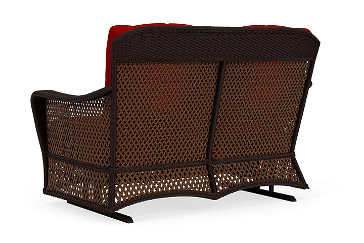 Lloyd Flanders - Grand Traverse Loveseat Glider In Caramel Finish With Partyline Lollipop Fabric - 713470362054 view 2
