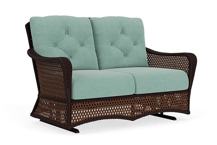 Lloyd Flanders - Grand Traverse Loveseat Glider In Caramel Finish With Pavian Pool Fabric - 713470362045 view 1
