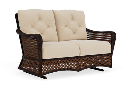 Lloyd Flanders - Grand Traverse Loveseat Glider In Caramel Finish With Raindrop Almond Fabric - 713470362055 view 1