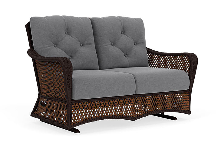 Lloyd Flanders - Grand Traverse Loveseat Glider In Caramel Finish With Remy Graphite Fabric - 713470362003 view 1