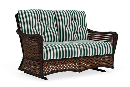 Lloyd Flanders - Grand Traverse Loveseat Glider In Caramel Finish With Safari/White Stripe Fabric - 71347036269 view 1