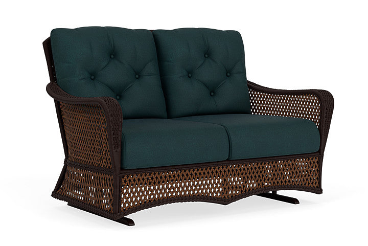 Lloyd Flanders - Grand Traverse Loveseat Glider In Caramel Finish With Sandberg Lagoon Fabric - 713470362039 view 1