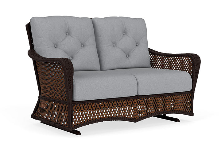 Lloyd Flanders - Grand Traverse Loveseat Glider In Caramel Finish With Sandberg Pewter Fabric - 713470362029 view 1