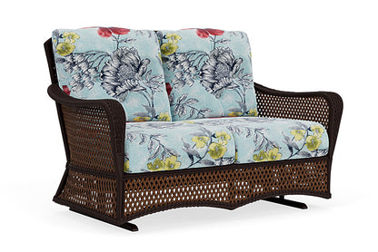 Lloyd Flanders - Grand Traverse Loveseat Glider In Caramel Finish With Serena Floral Meadow Fabric - 713470362079 view 1