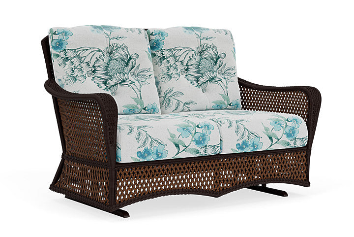 Lloyd Flanders - Grand Traverse Loveseat Glider In Caramel Finish With Serena Floral Mist Fabric - 713470362078 view 1