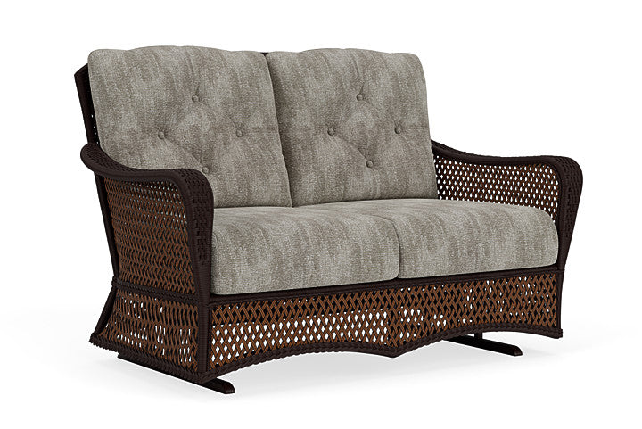 Lloyd Flanders - Grand Traverse Loveseat Glider In Caramel Finish With Surface Slate Fabric - 713470362056 view 1