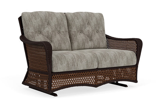 Lloyd Flanders - Grand Traverse Loveseat Glider In Caramel Finish With Surface Slate Fabric - 713470362056 view 1