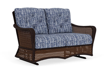 Lloyd Flanders - Grand Traverse Loveseat Glider In Caramel Finish With Visions Cobalt Fabric - 71347036683 view 1