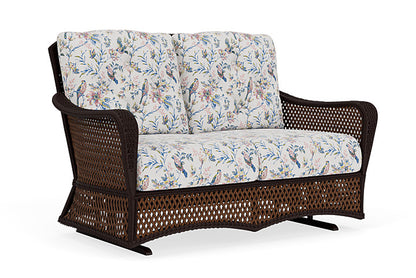 Lloyd Flanders - Grand Traverse Loveseat Glider In Caramel Finish With Whimsical Bird Song Fabric - 713470362080 view 1