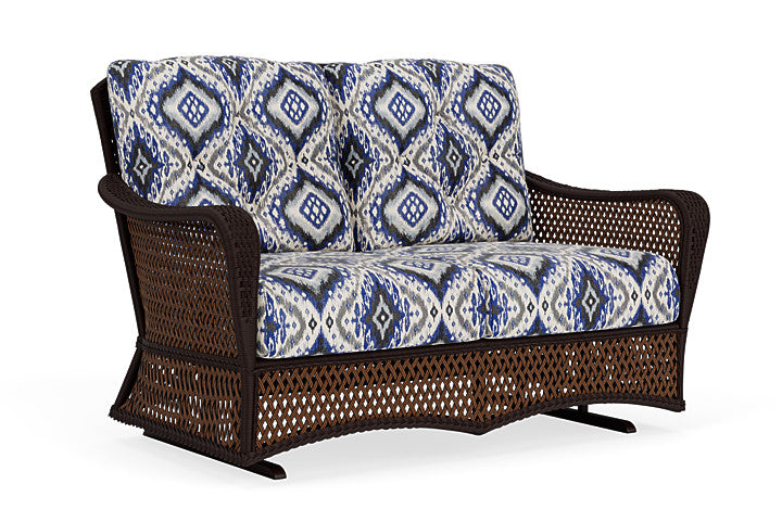 Lloyd Flanders - Grand Traverse Loveseat Glider In Caramel Finish With Yoko Mediterranean Fabric - 71347036705 view 1