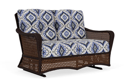 Lloyd Flanders - Grand Traverse Loveseat Glider In Caramel Finish With Yoko Mediterranean Fabric - 71347036705 view 1