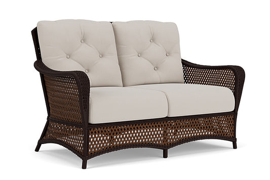 Lloyd Flanders - Grand Traverse Loveseat In Caramel Finish With Azulu Twine Fabric - 713500362034 view 1