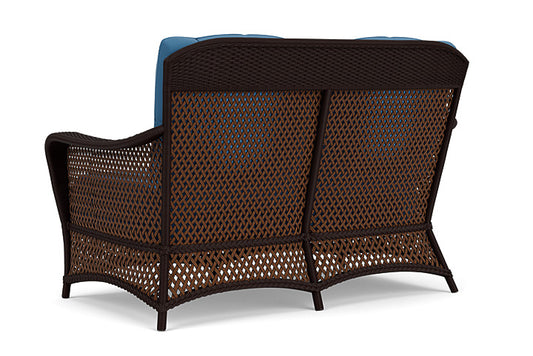 Lloyd Flanders - Grand Traverse Loveseat In Caramel Finish With Bamboo Bay Sky Fabric - 713500362007 view 2