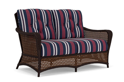Lloyd Flanders - Grand Traverse Loveseat In Caramel Finish With Berkely Hall Navy Fabric - 713500362063 view 1