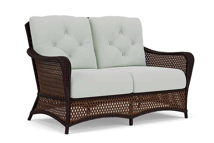 Lloyd Flanders - Grand Traverse Loveseat In Caramel Finish With Callen Celadon Fabric - 713500362024 view 1