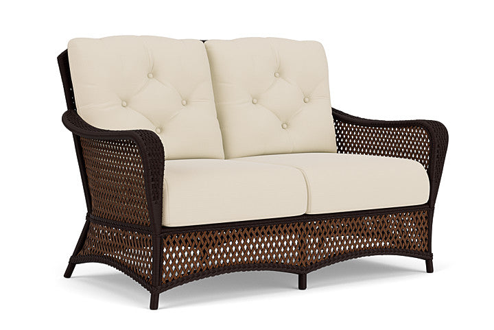 Lloyd Flanders - Grand Traverse Loveseat In Caramel Finish With Callen Pearl Fabric - 713500362021 view 1