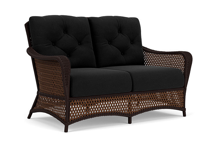 Lloyd Flanders - Grand Traverse Loveseat In Caramel Finish With Canvas Black Fabric - 71350036157 view 1