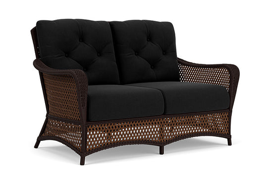 Lloyd Flanders - Grand Traverse Loveseat In Caramel Finish With Canvas Black Fabric - 71350036157 view 1