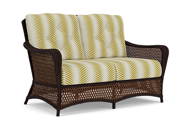 Lloyd Flanders - Grand Traverse Loveseat In Caramel Finish With Clock Out Dew Fabric - 713500362083 view 1