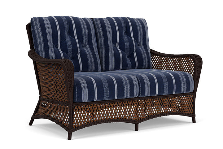 Lloyd Flanders - Grand Traverse Loveseat In Caramel Finish With Consider Indigo Fabric - 713500361969 view 1