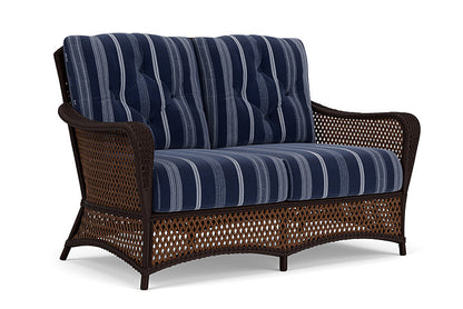 Lloyd Flanders - Grand Traverse Loveseat In Caramel Finish With Consider Indigo Fabric - 713500361969 view 1