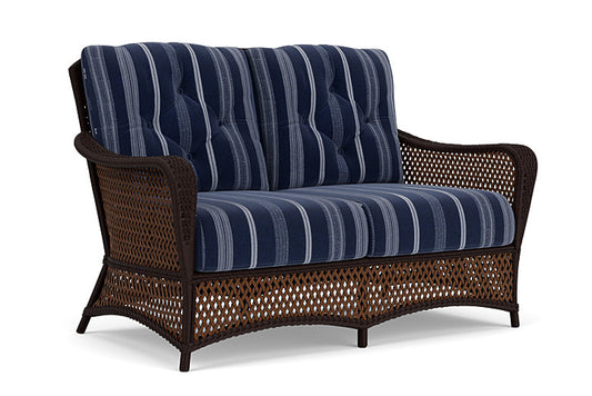 Lloyd Flanders - Grand Traverse Loveseat In Caramel Finish With Consider Indigo Fabric - 713500361969 view 1