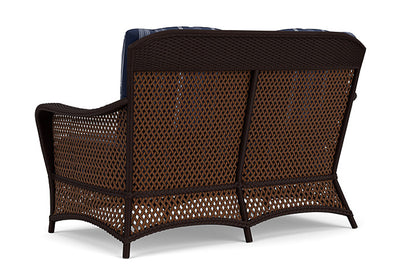 Lloyd Flanders - Grand Traverse Loveseat In Caramel Finish With Consider Indigo Fabric - 713500361969 view 2