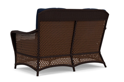 Lloyd Flanders - Grand Traverse Loveseat In Caramel Finish With Decorline Navy Fabric - 713500362019 view 2