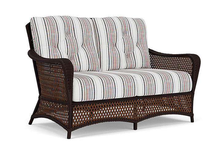 Lloyd Flanders - Grand Traverse Loveseat In Caramel Finish With Deering Cadet Fabric - 713500362047 view 1