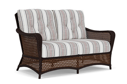 Lloyd Flanders - Grand Traverse Loveseat In Caramel Finish With Deering Cadet Fabric - 713500362047 view 1