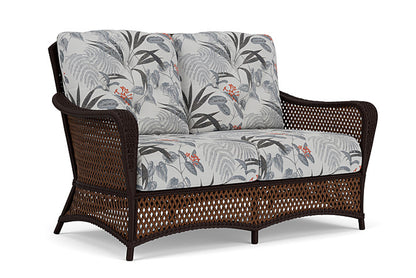 Lloyd Flanders - Grand Traverse Loveseat In Caramel Finish With Delicate Botanical Slate Fabric - 713500362076 view 1