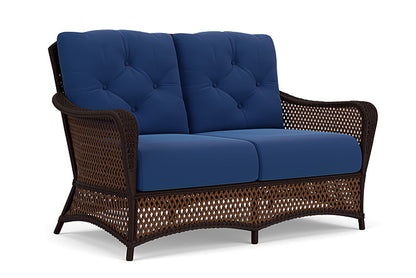 Lloyd Flanders - Grand Traverse Loveseat In Caramel Finish With Flagship Lapis Fabric - 713500361813 view 1