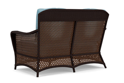 Lloyd Flanders - Grand Traverse Loveseat In Caramel Finish With Leeds Light Blue Fabric - 713500362058 view 2