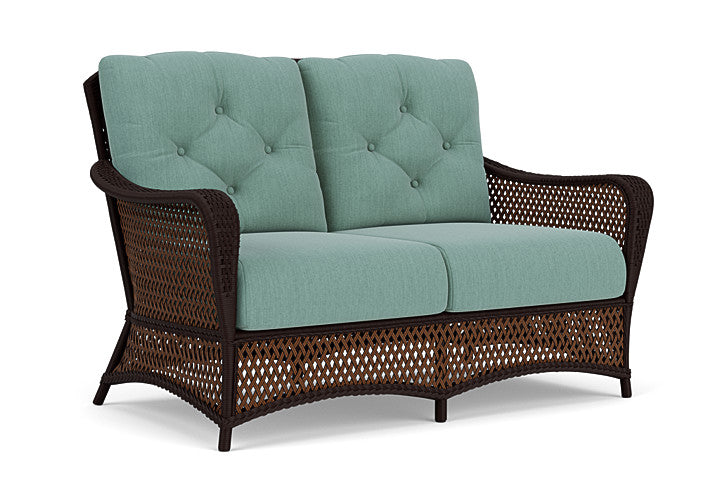 Lloyd Flanders - Grand Traverse Loveseat In Caramel Finish With Loveboat Mint Fabric - 713500362010 view 1