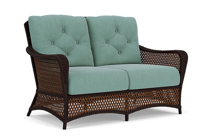 Lloyd Flanders - Grand Traverse Loveseat In Caramel Finish With Loveboat Mint Fabric - 713500362010 view 1