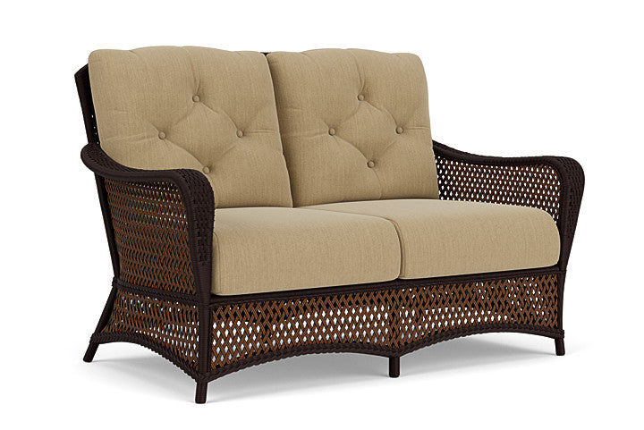 Lloyd Flanders - Grand Traverse Loveseat In Caramel Finish With Loveboat Saffron Fabric - 713500362009 view 1