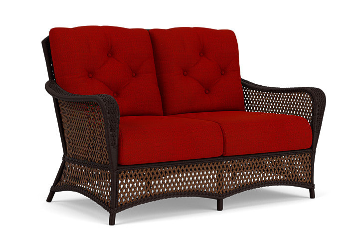 Lloyd Flanders - Grand Traverse Loveseat In Caramel Finish With Partyline Lollipop Fabric - 713500362054 view 1