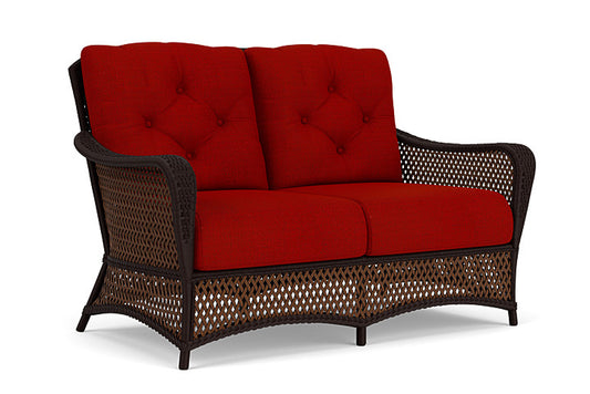 Lloyd Flanders - Grand Traverse Loveseat In Caramel Finish With Partyline Lollipop Fabric - 713500362054 view 1